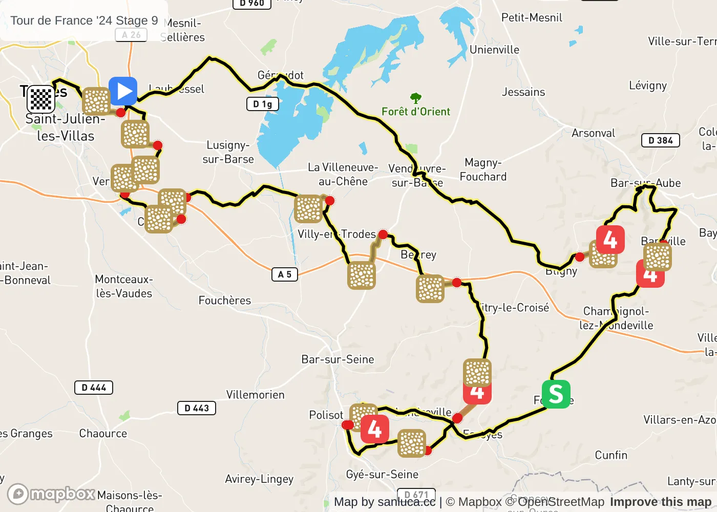 map of the route
