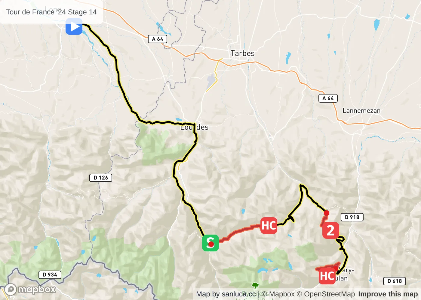 map of the route