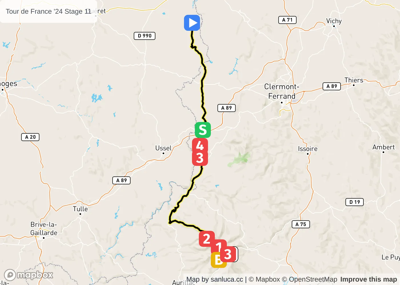 map of the route