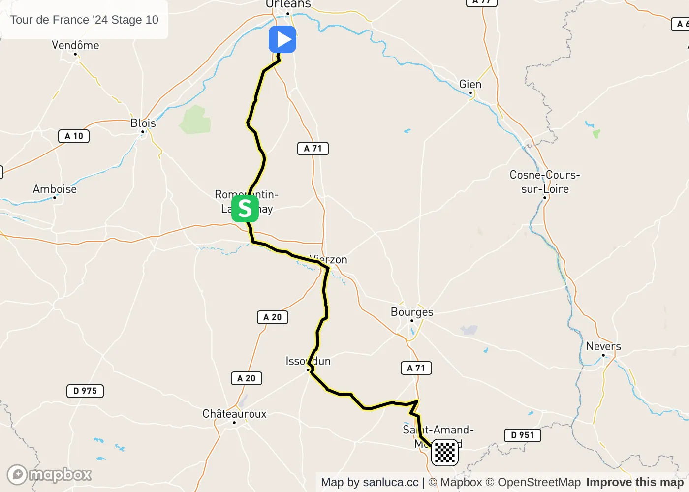 map of the route