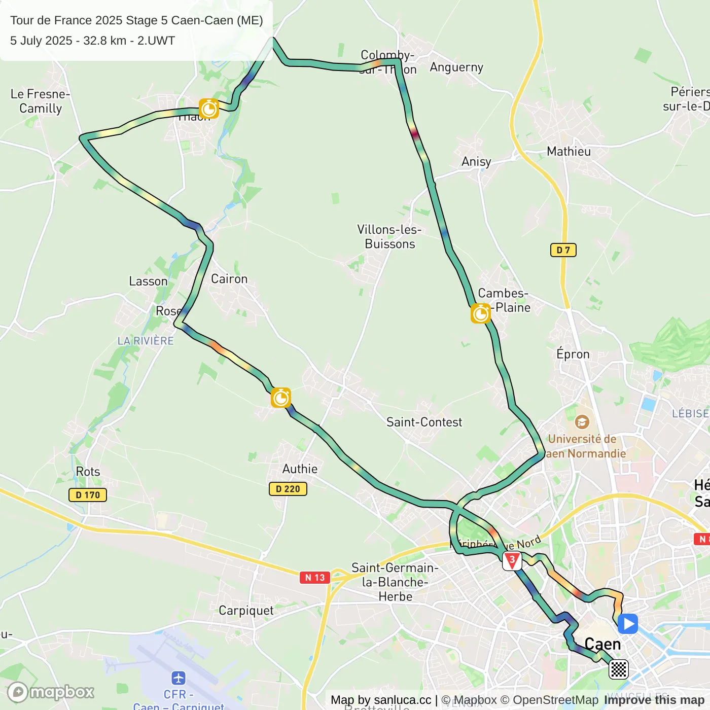 map of the route