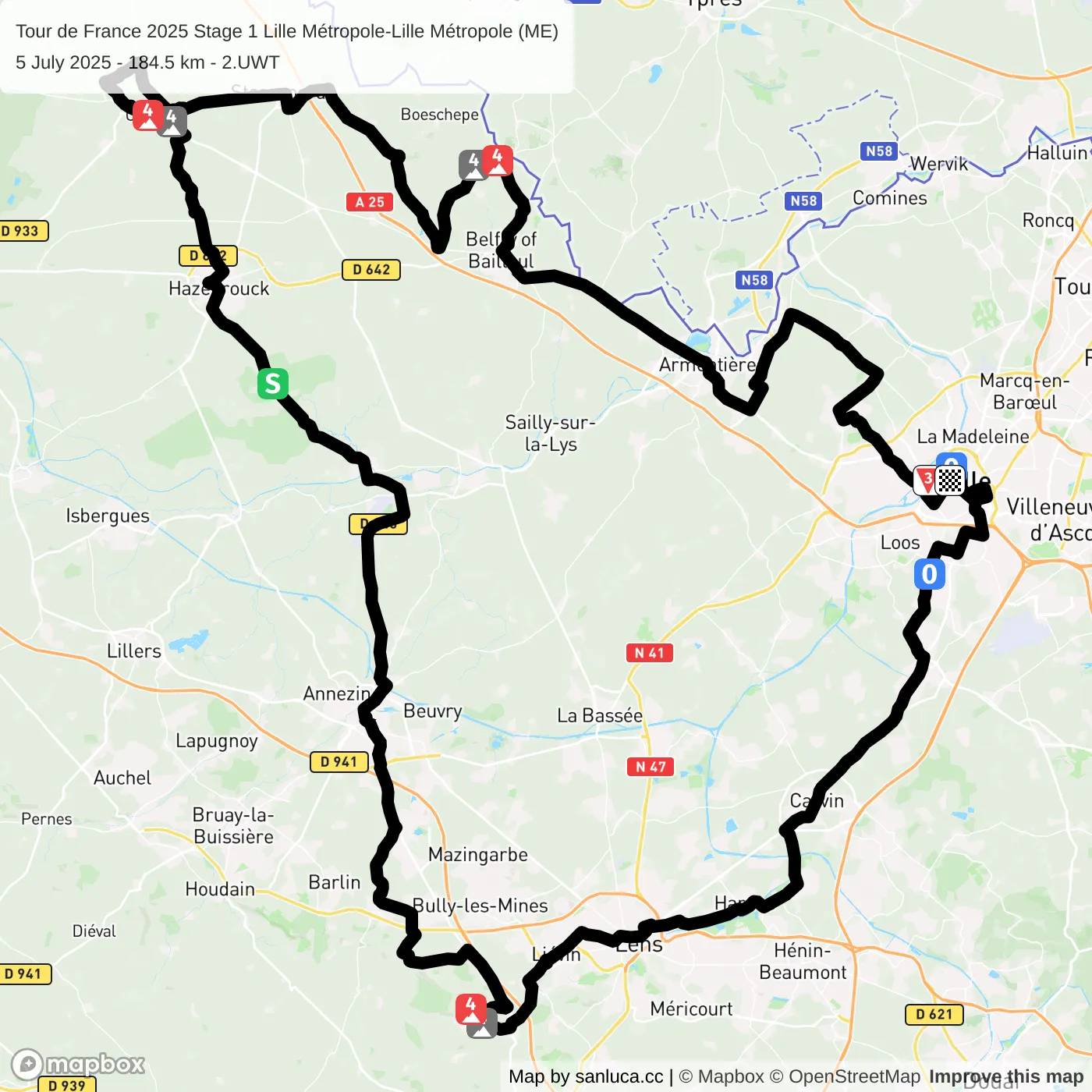 map of the route