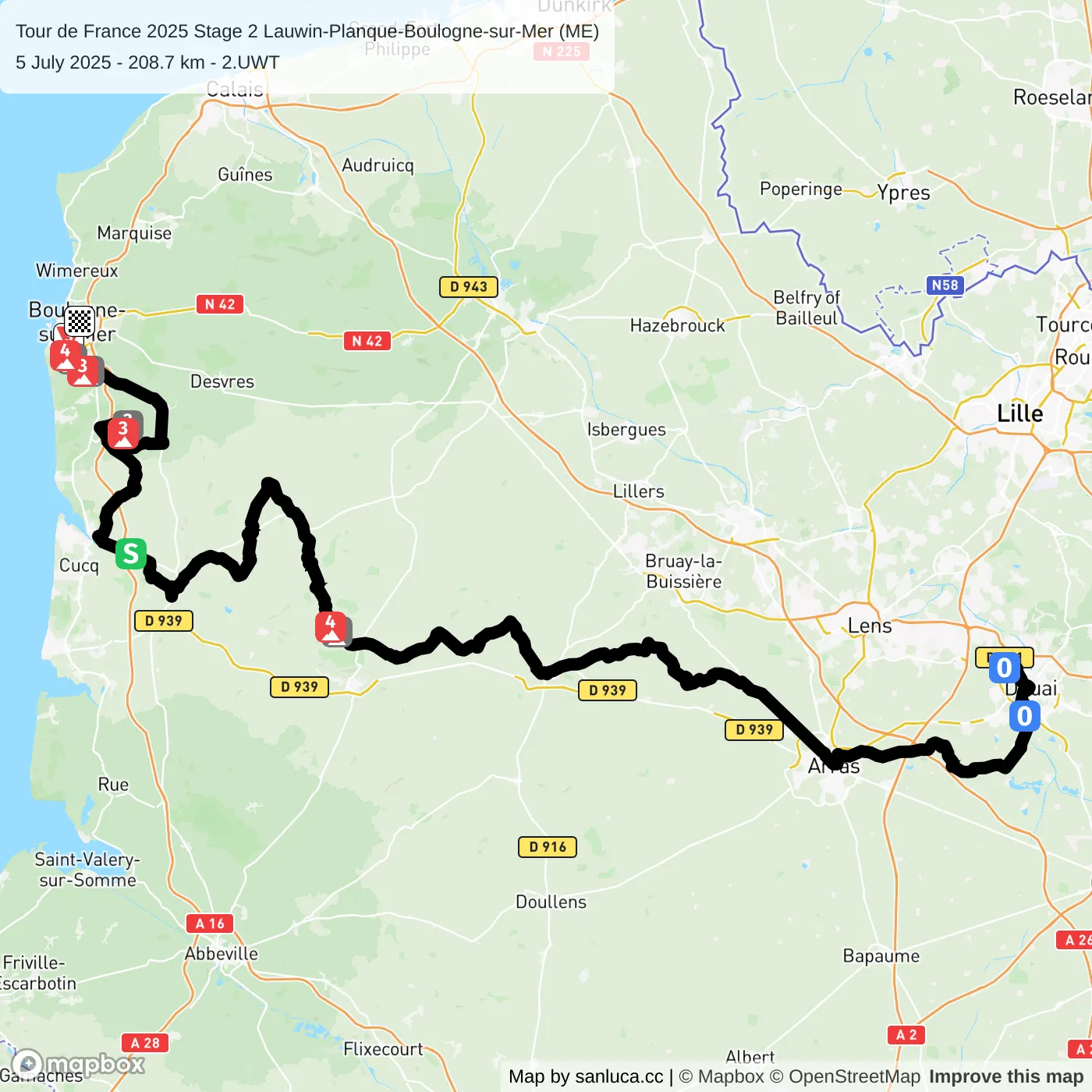 map of the route