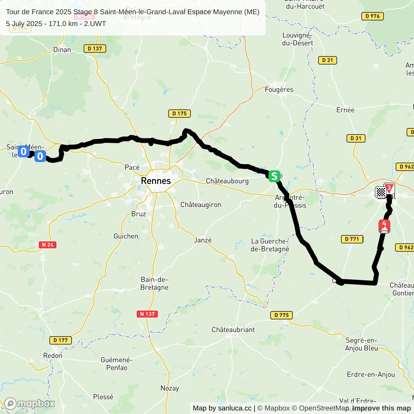 map of the route