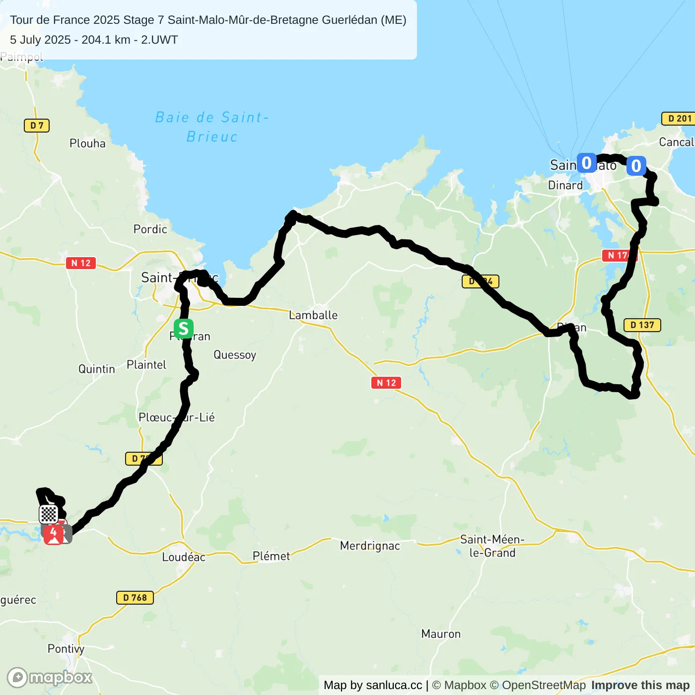 map of the route
