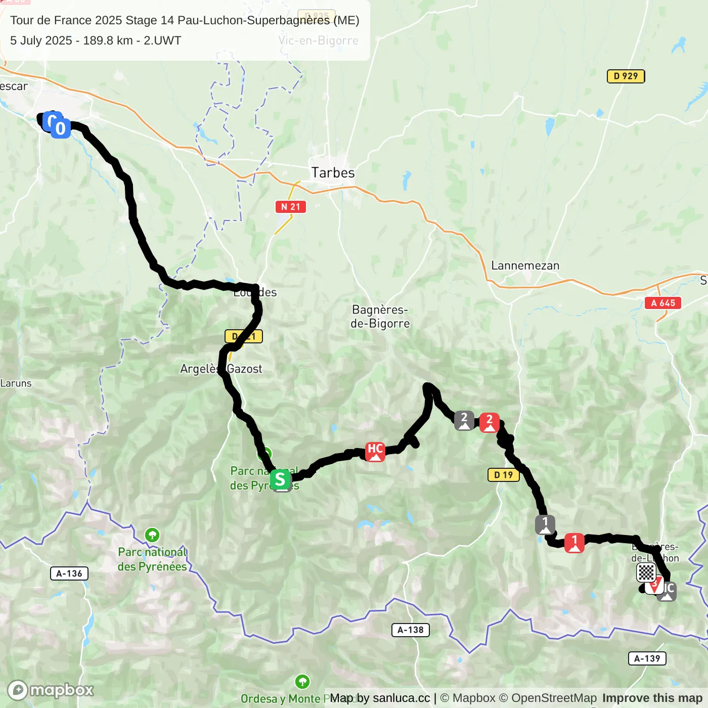map of the route
