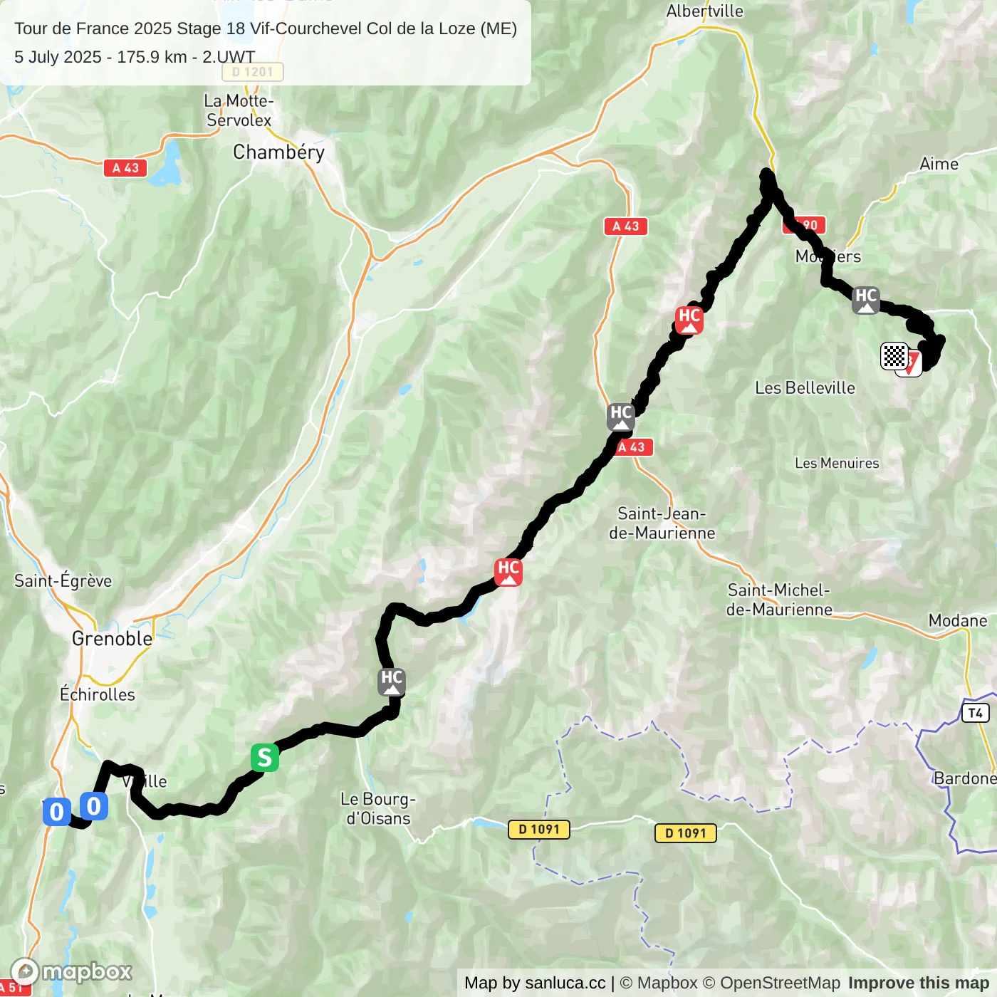 map of the route