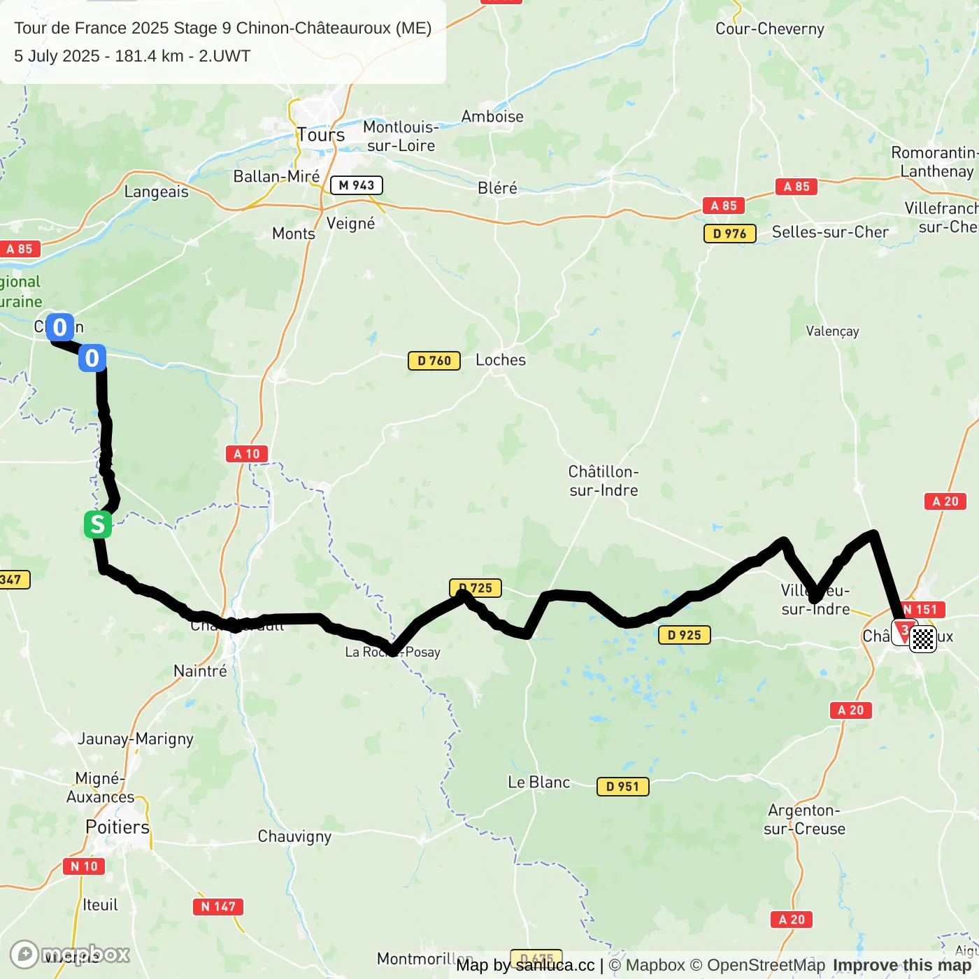 map of the route