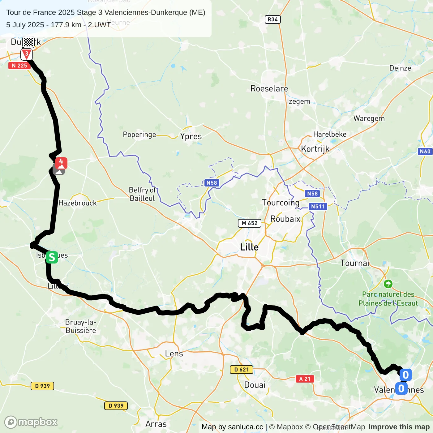 map of the route