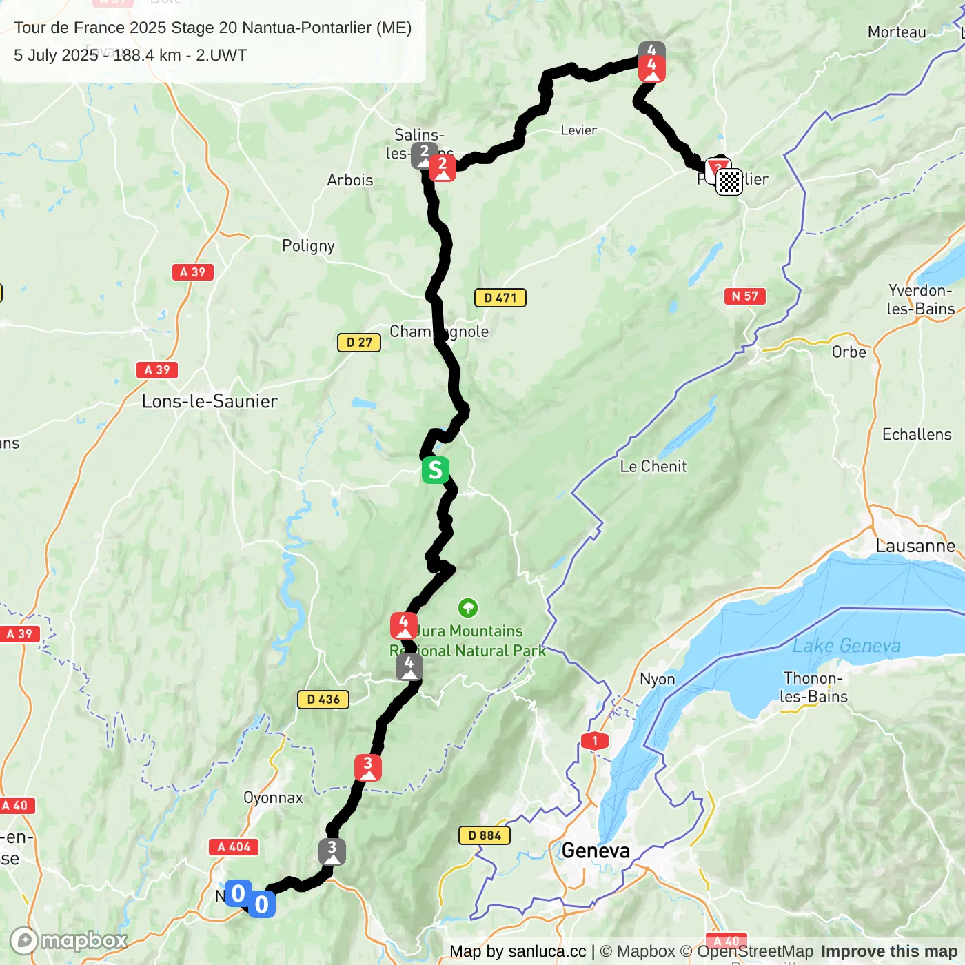 map of the route