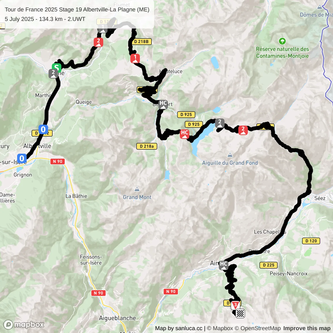 map of the route