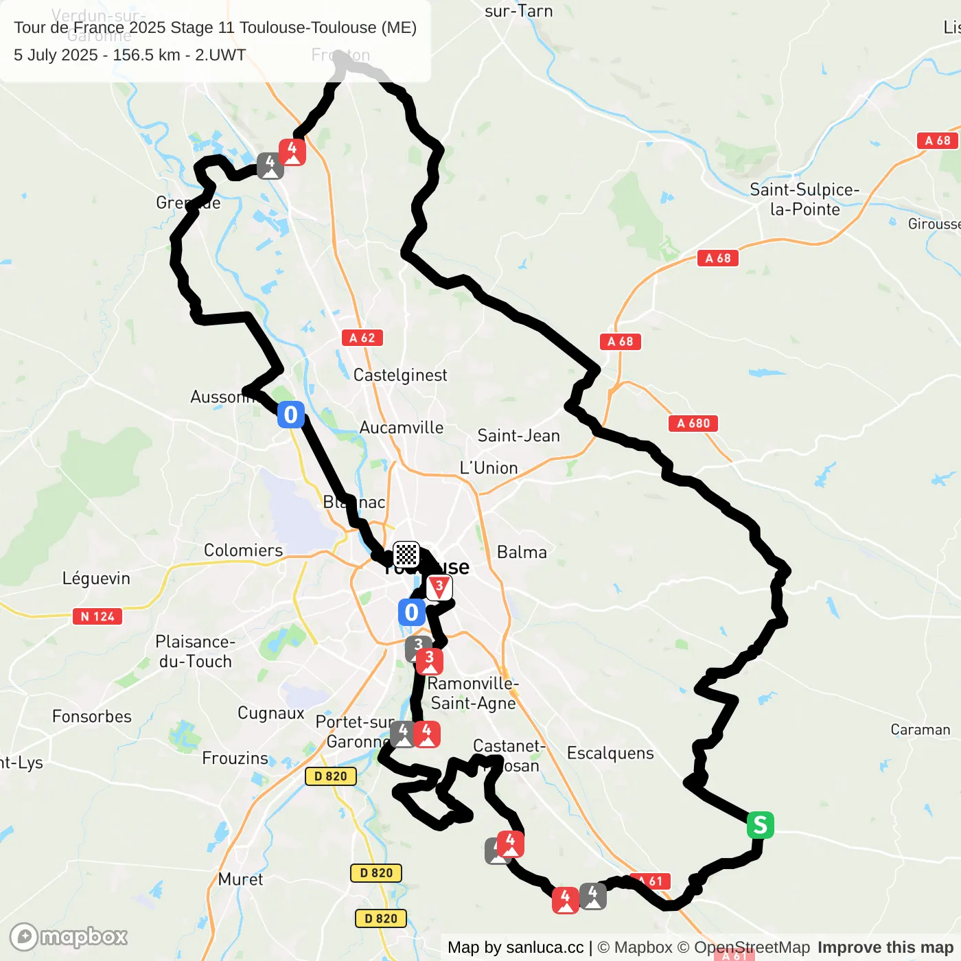 map of the route