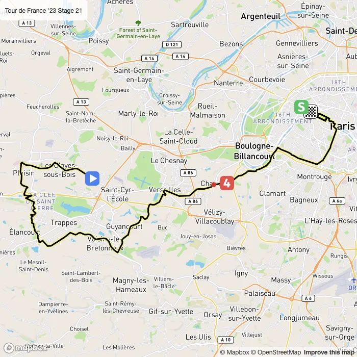 map of the route