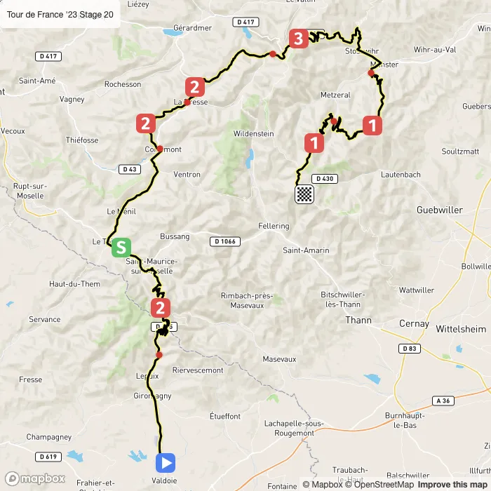 map of the route
