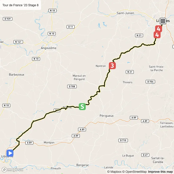 map of the route