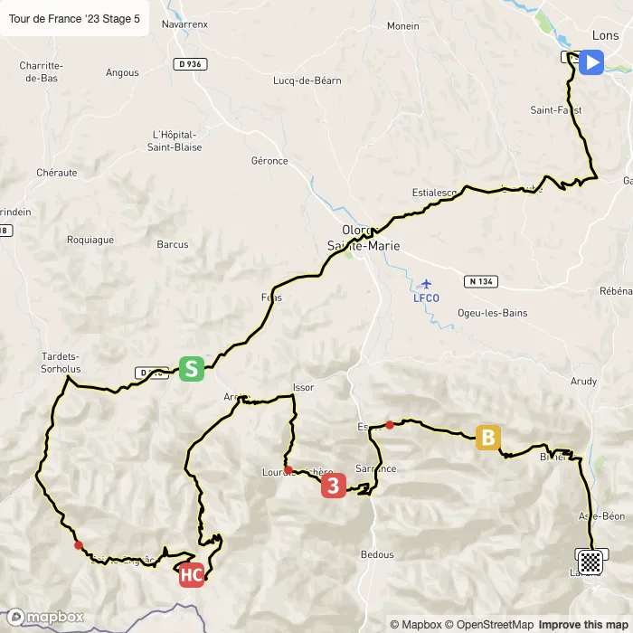 map of the route