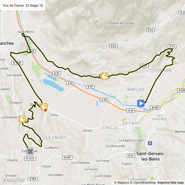 map of the route