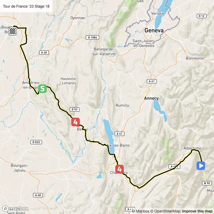 map of the route