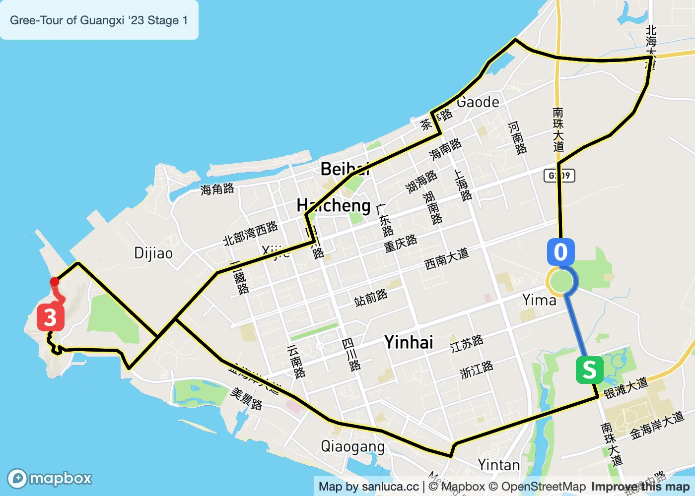 map of the route