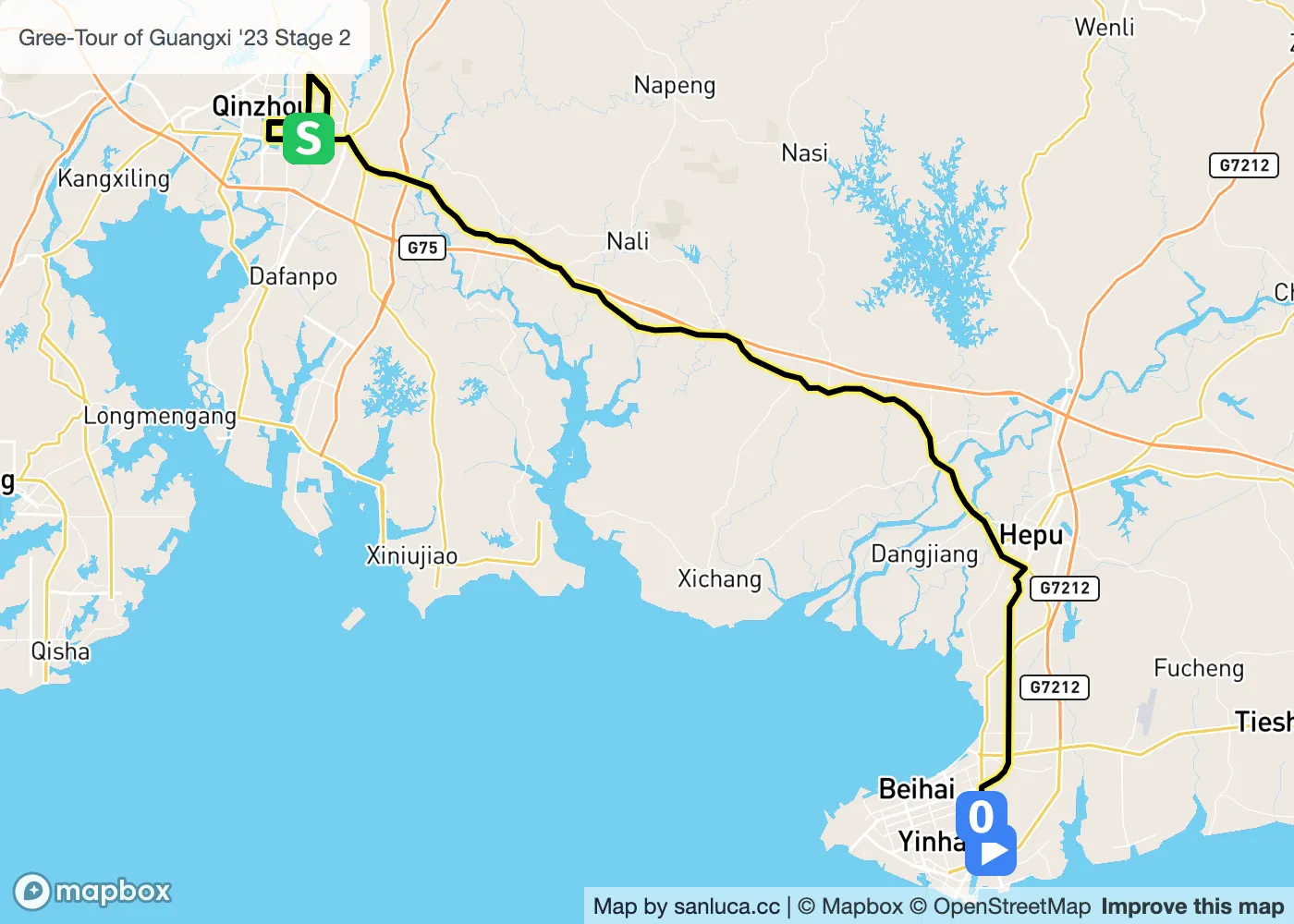 map of the route