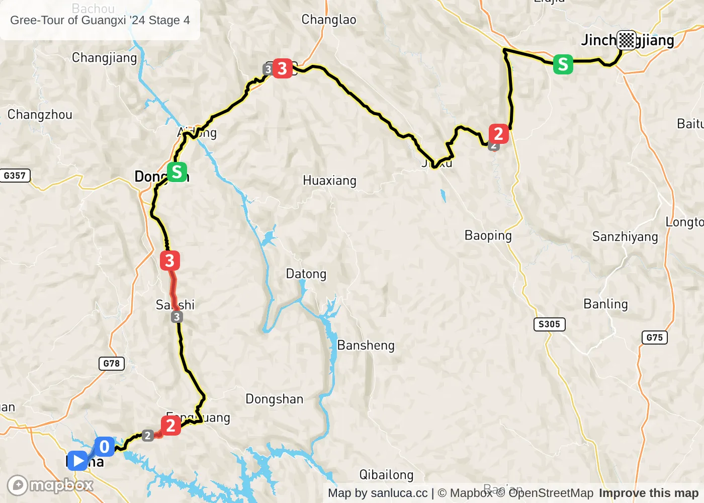 map of the route