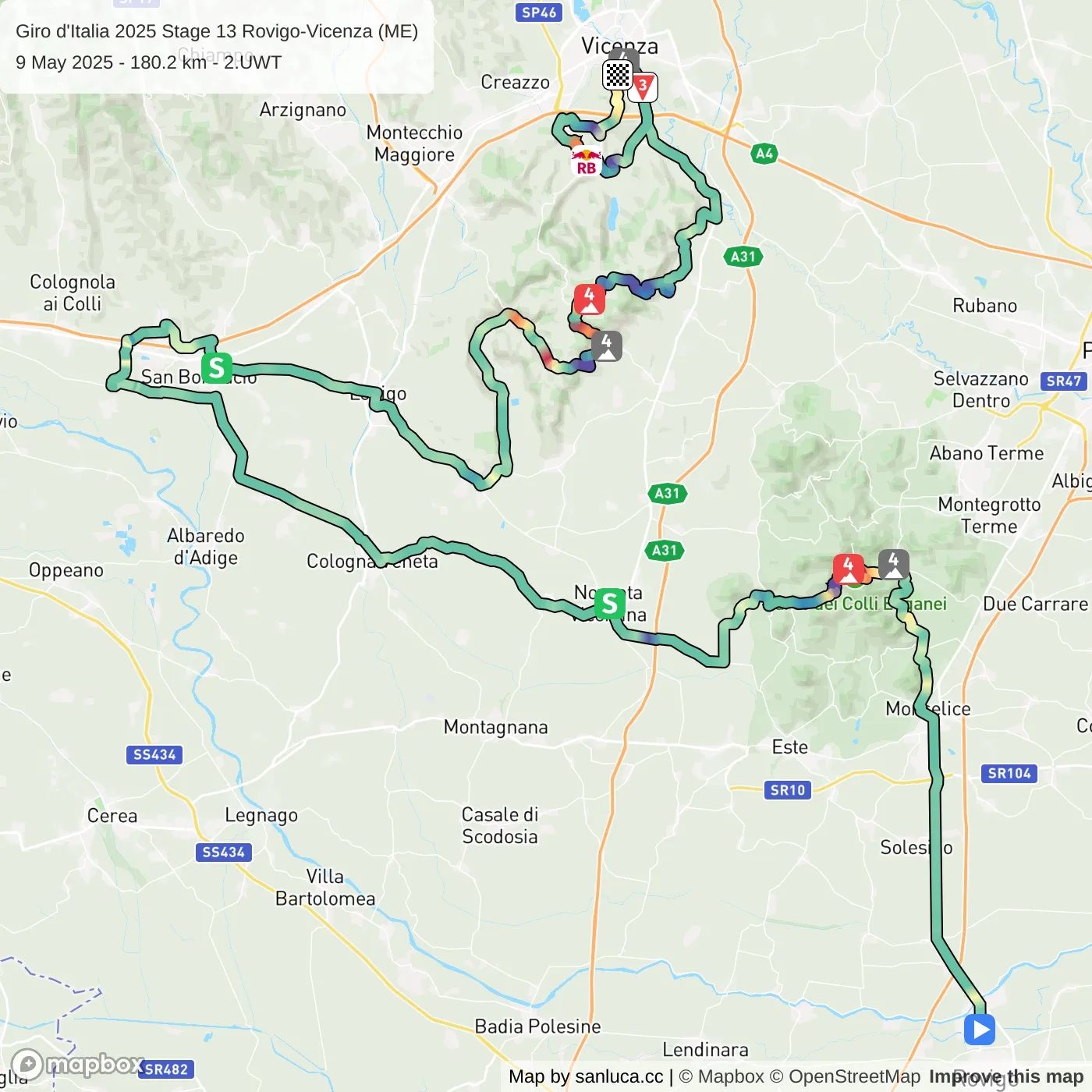 map of the route