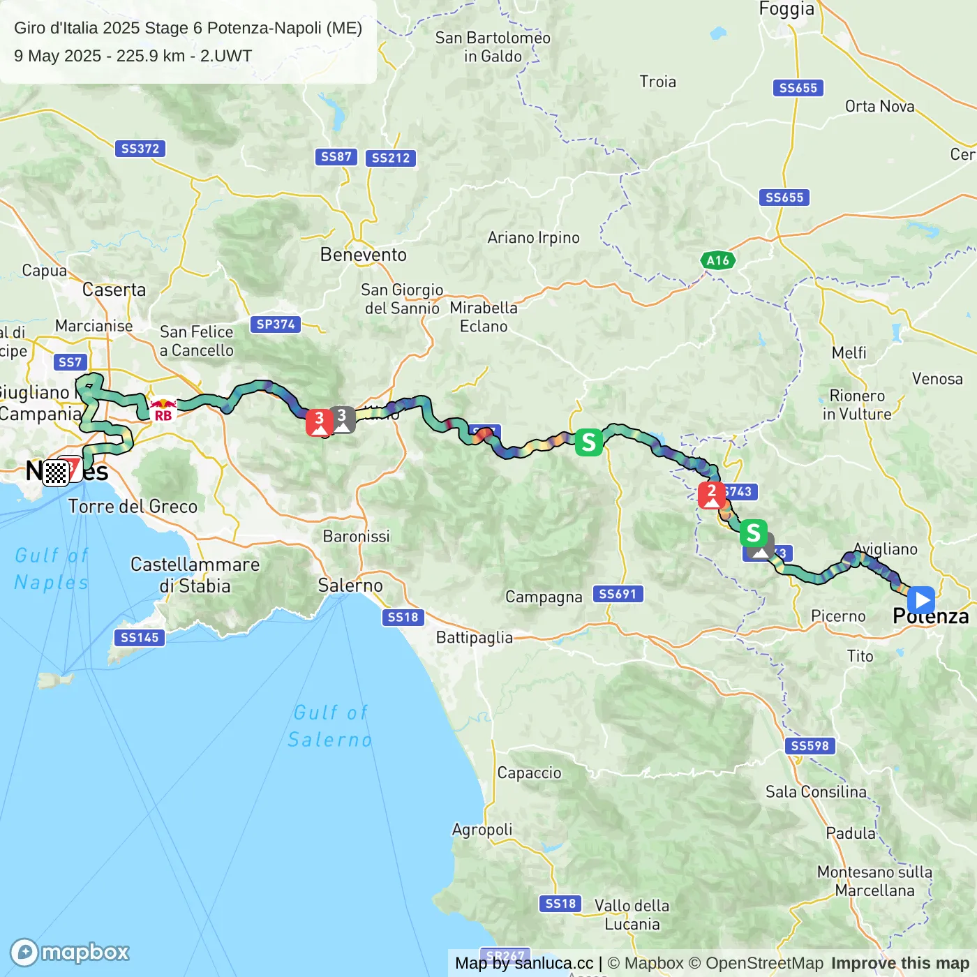 map of the route