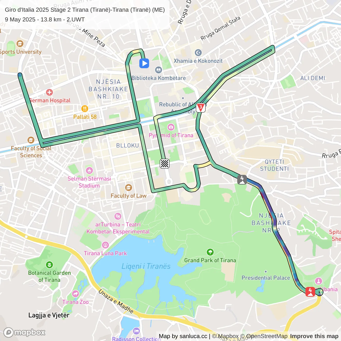 map of the route