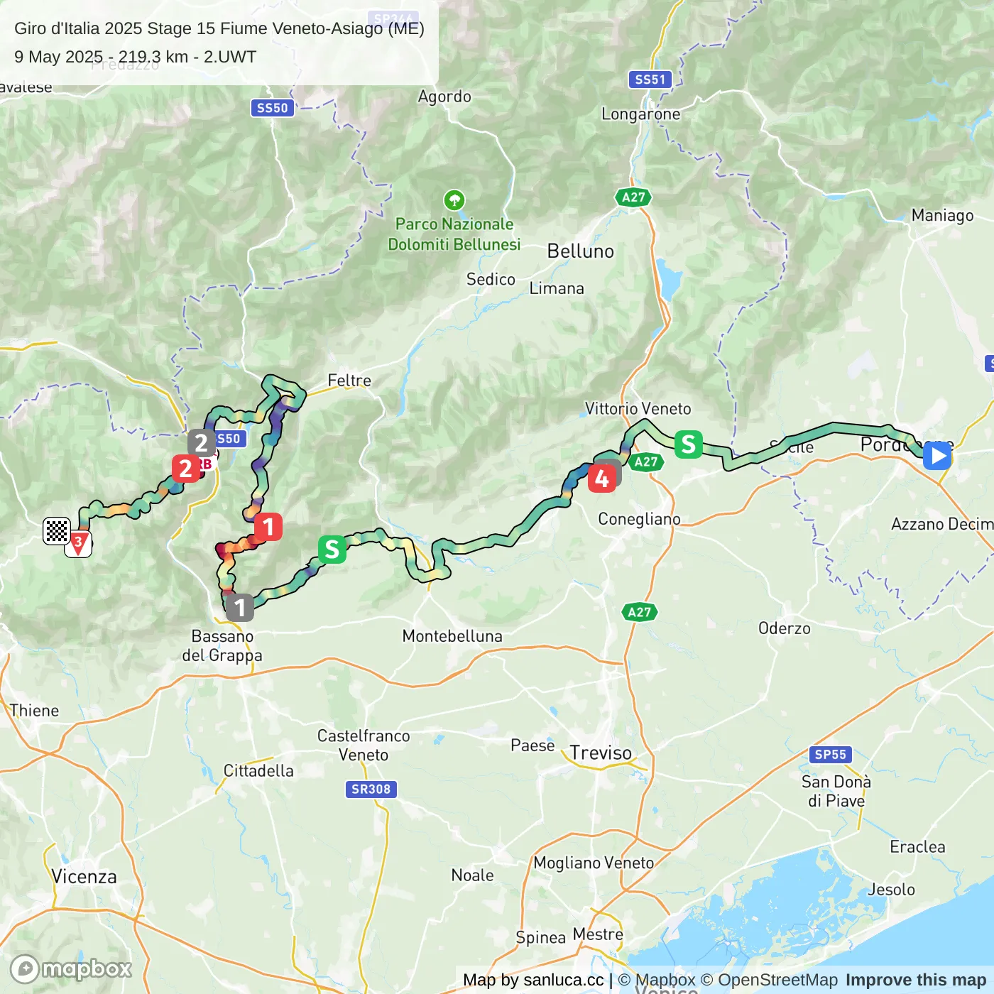 map of the route