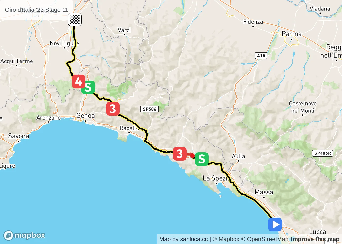 map of the route