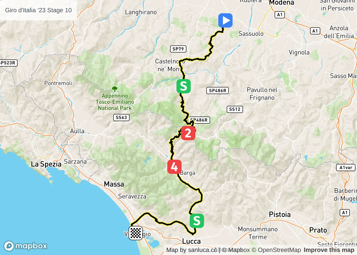 map of the route