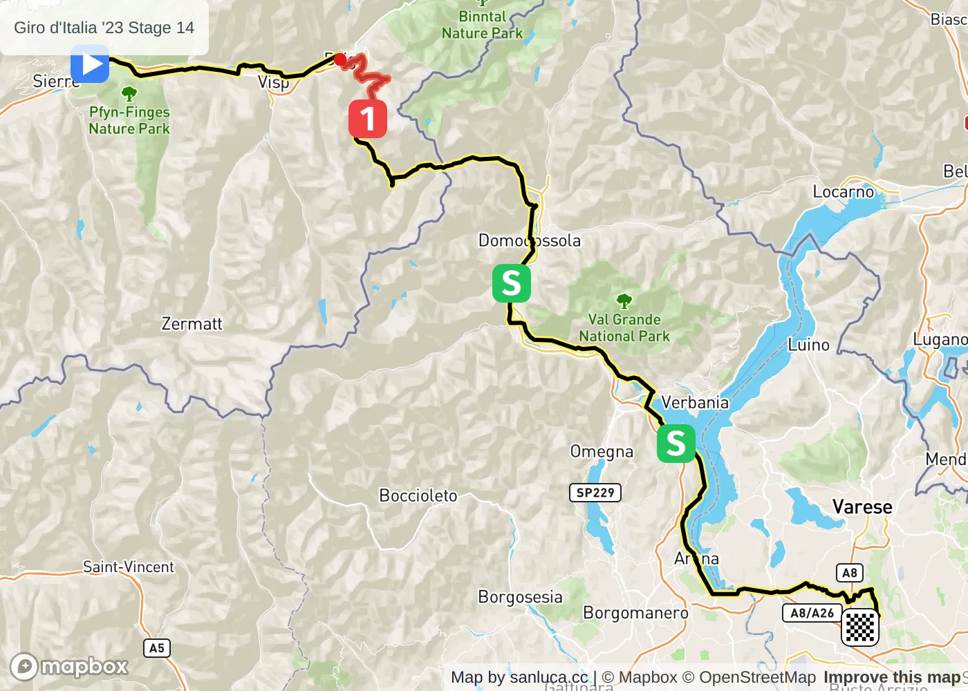 map of the route