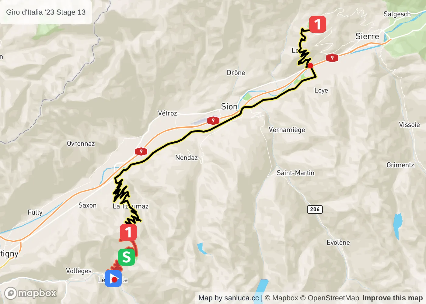 map of the route