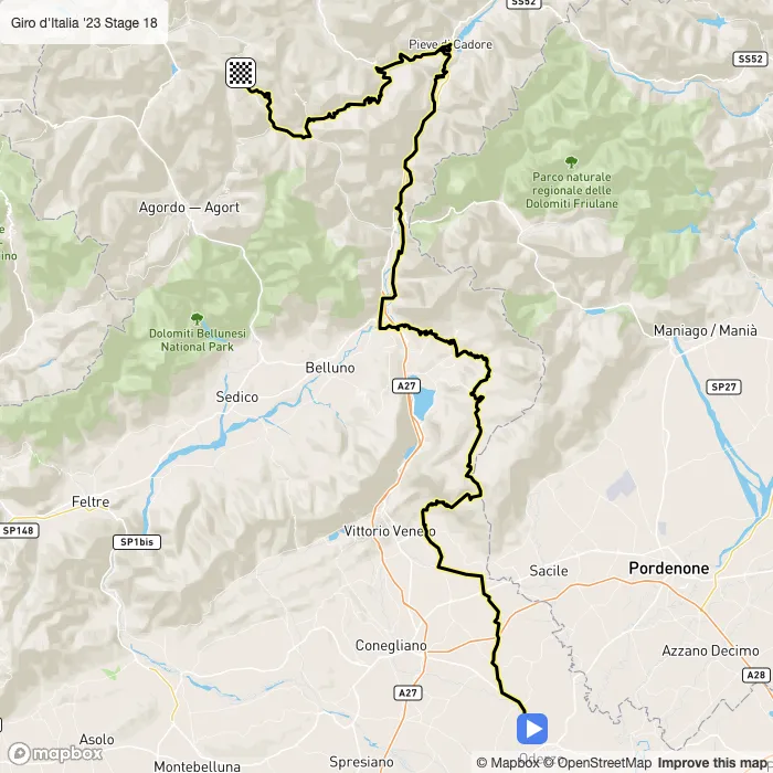 map of the route