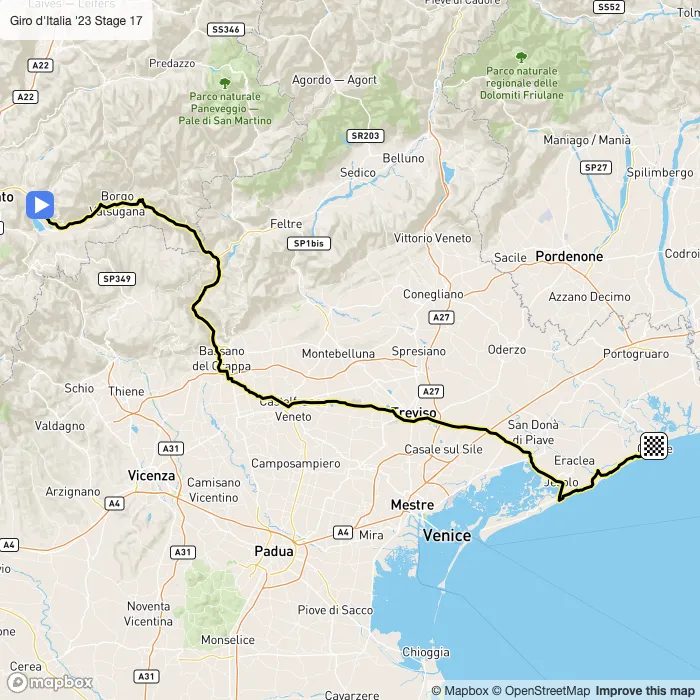 map of the route