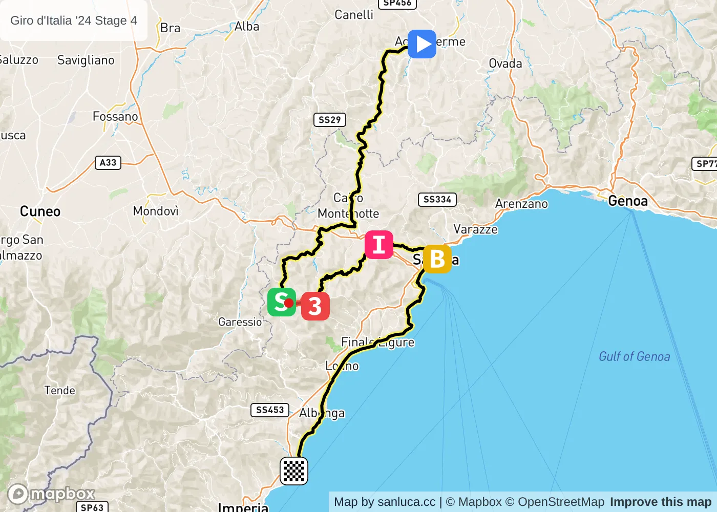 map of the route