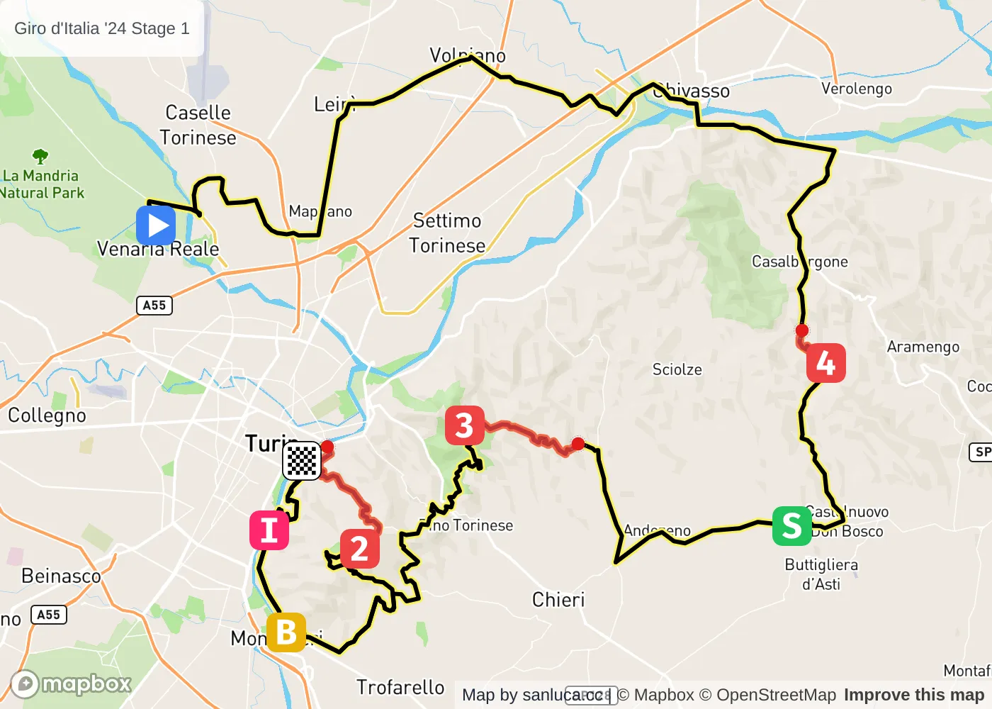 map of the route