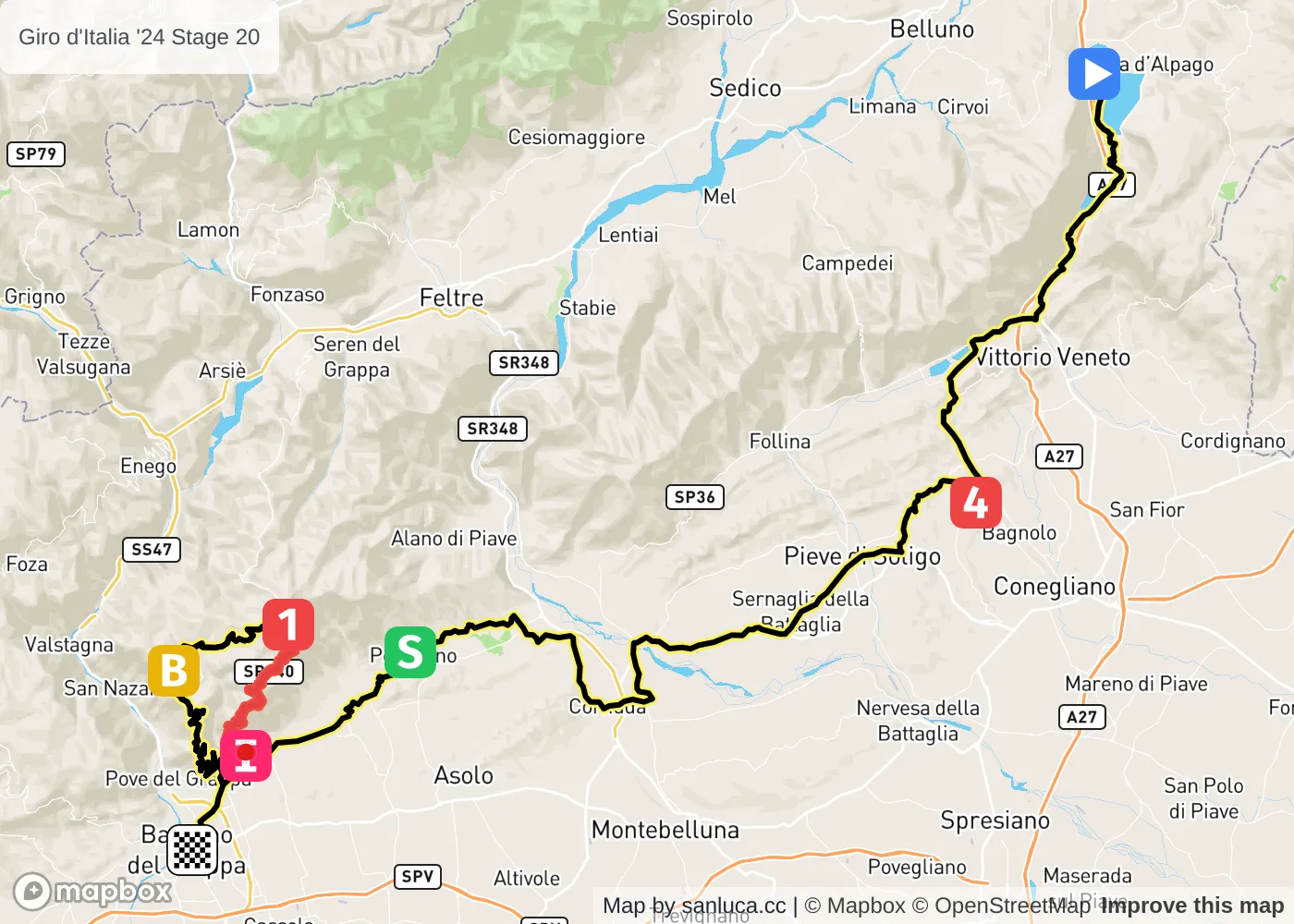 map of the route
