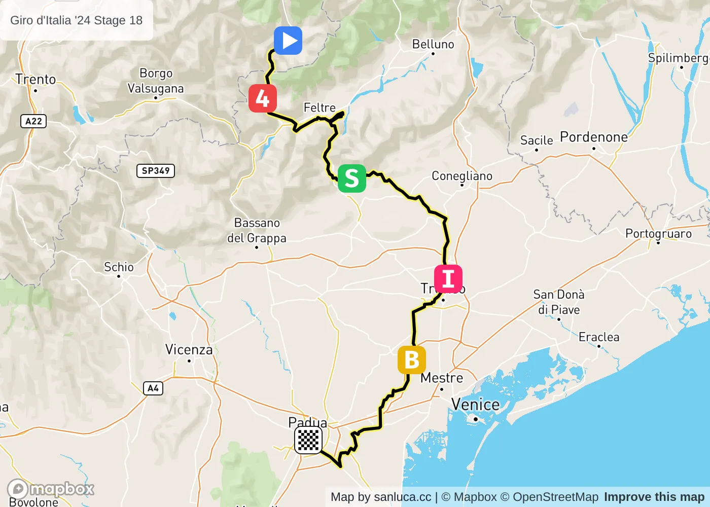 map of the route