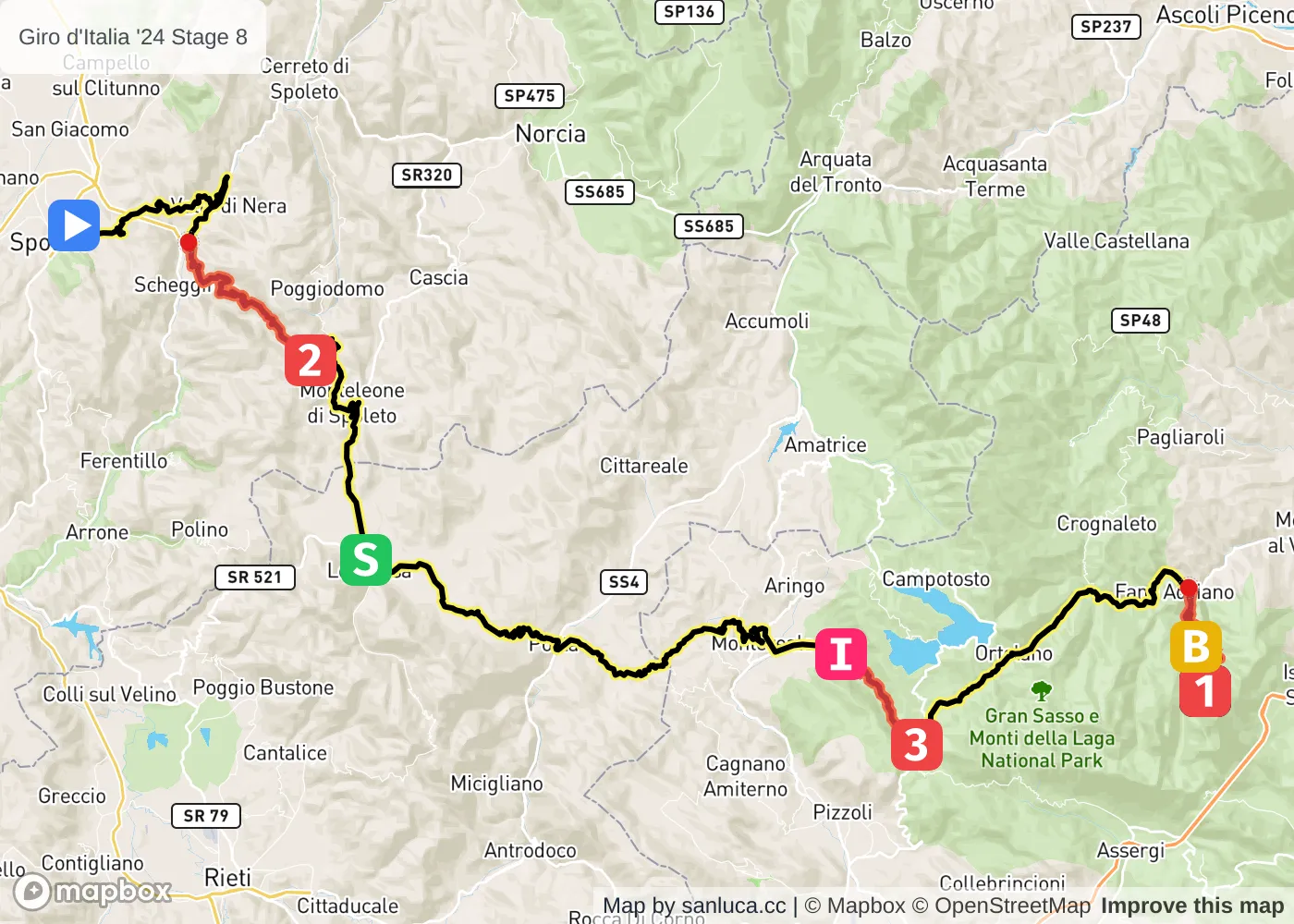 map of the route