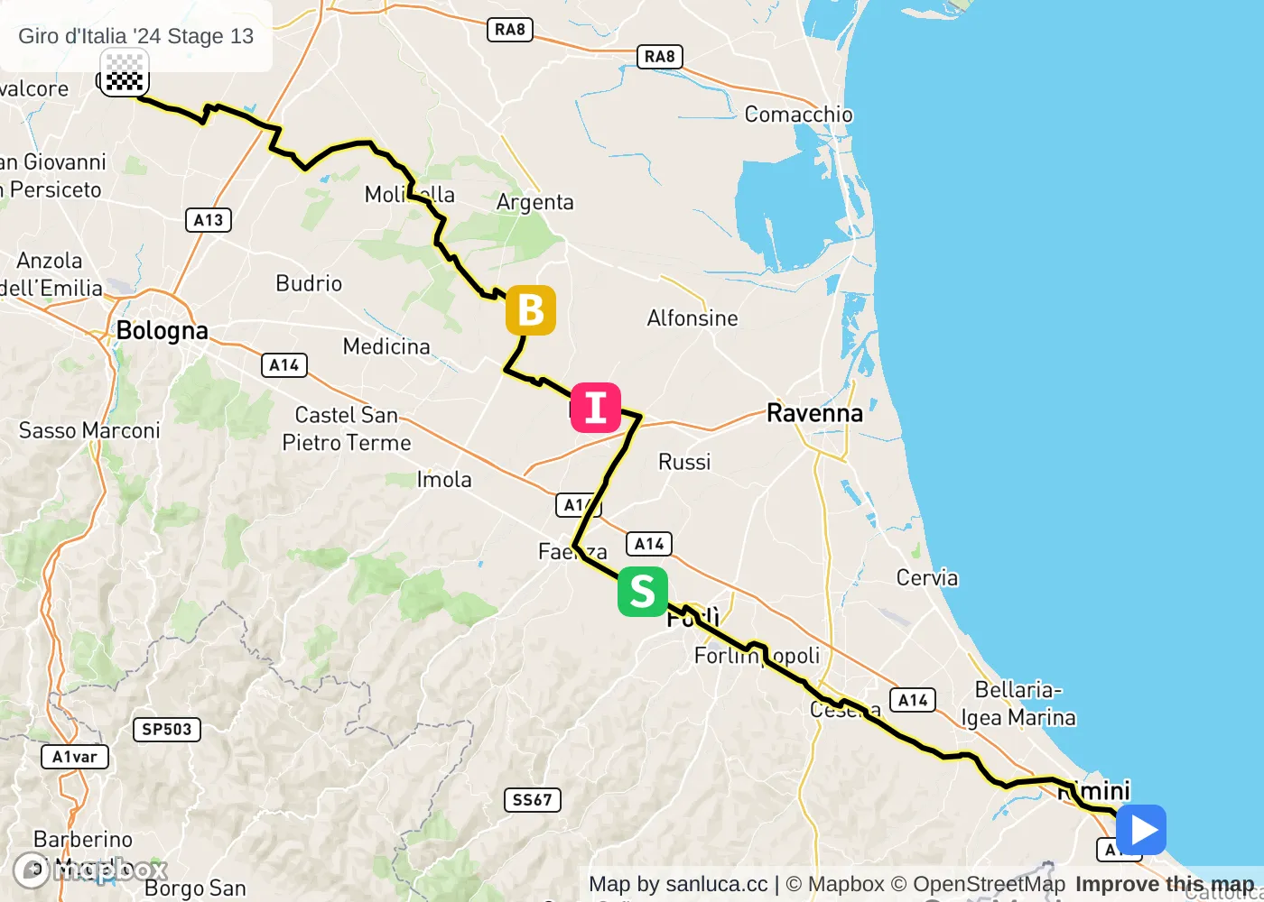 map of the route