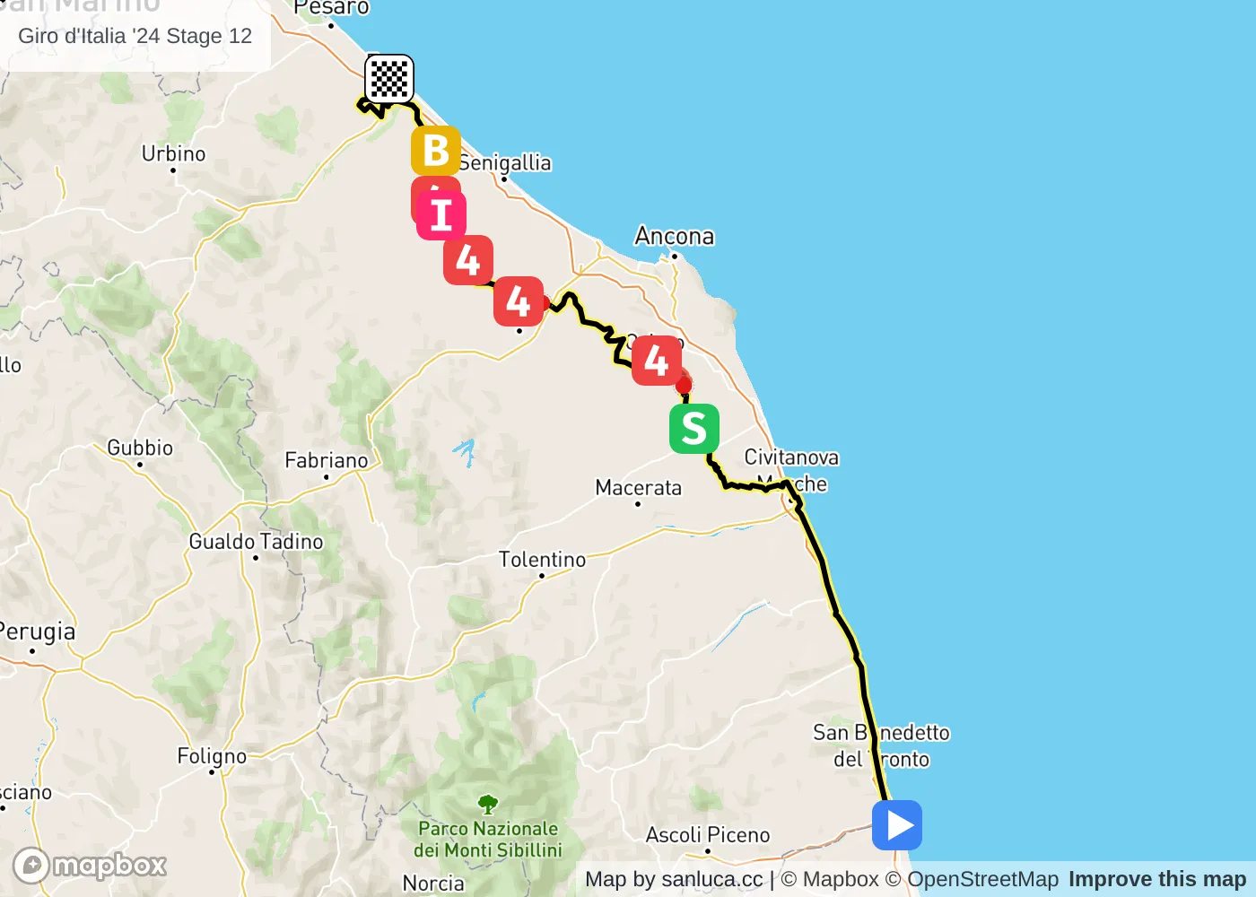 map of the route