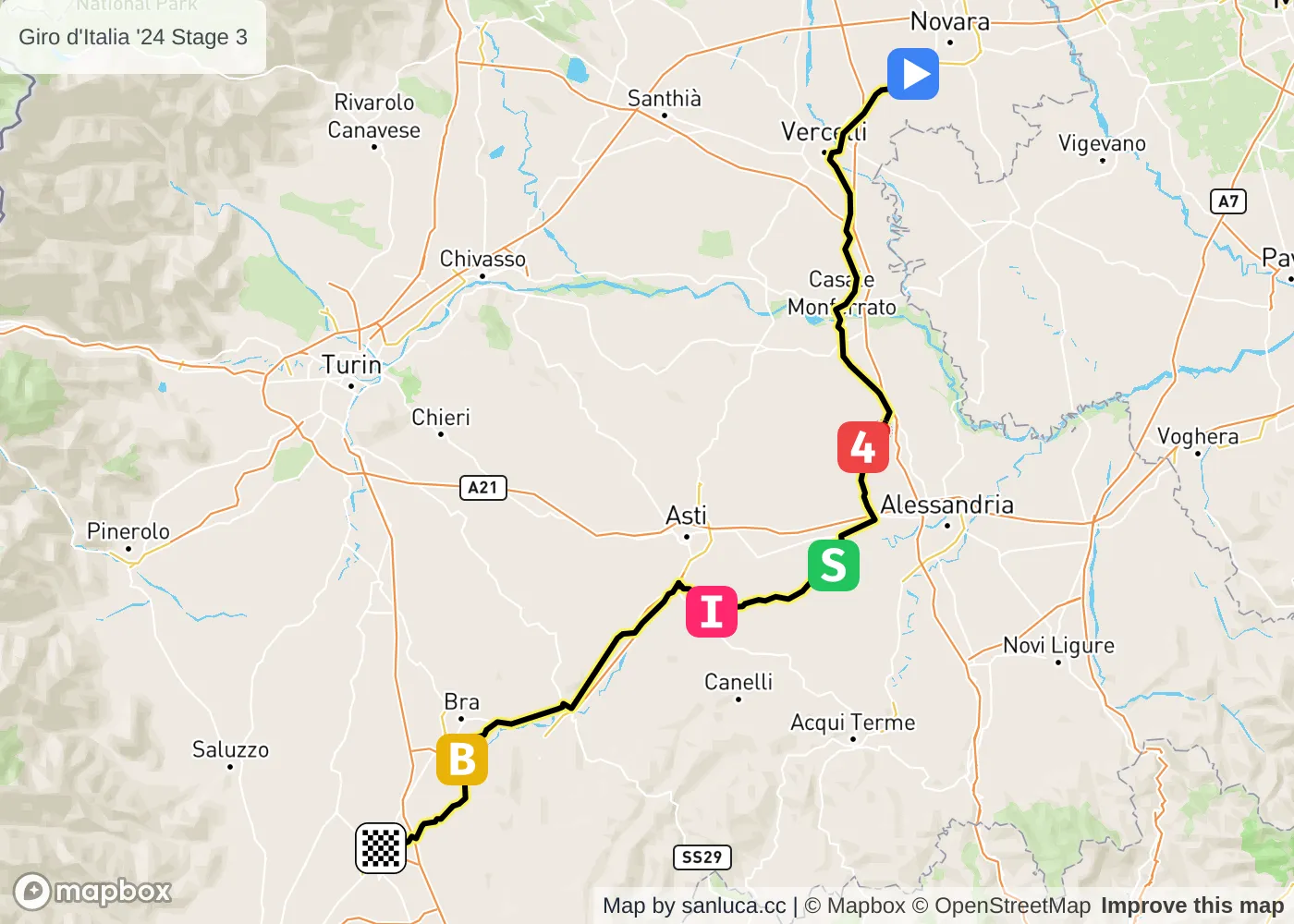 map of the route
