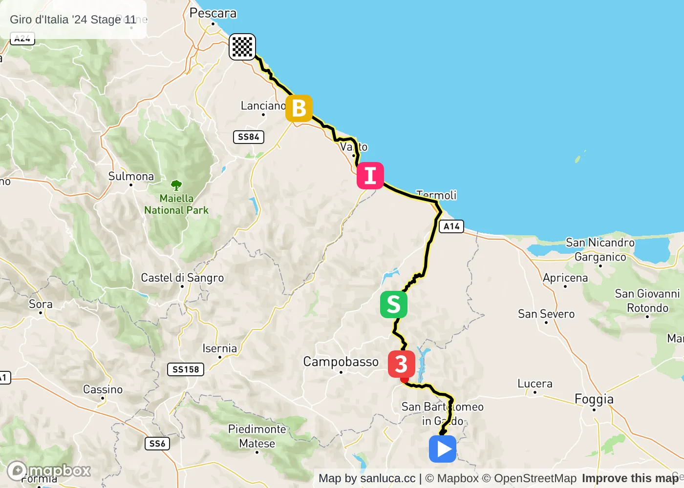 map of the route