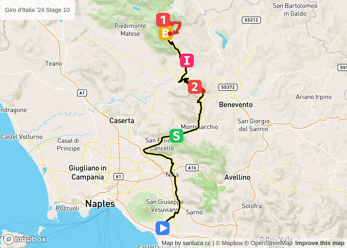 map of the route