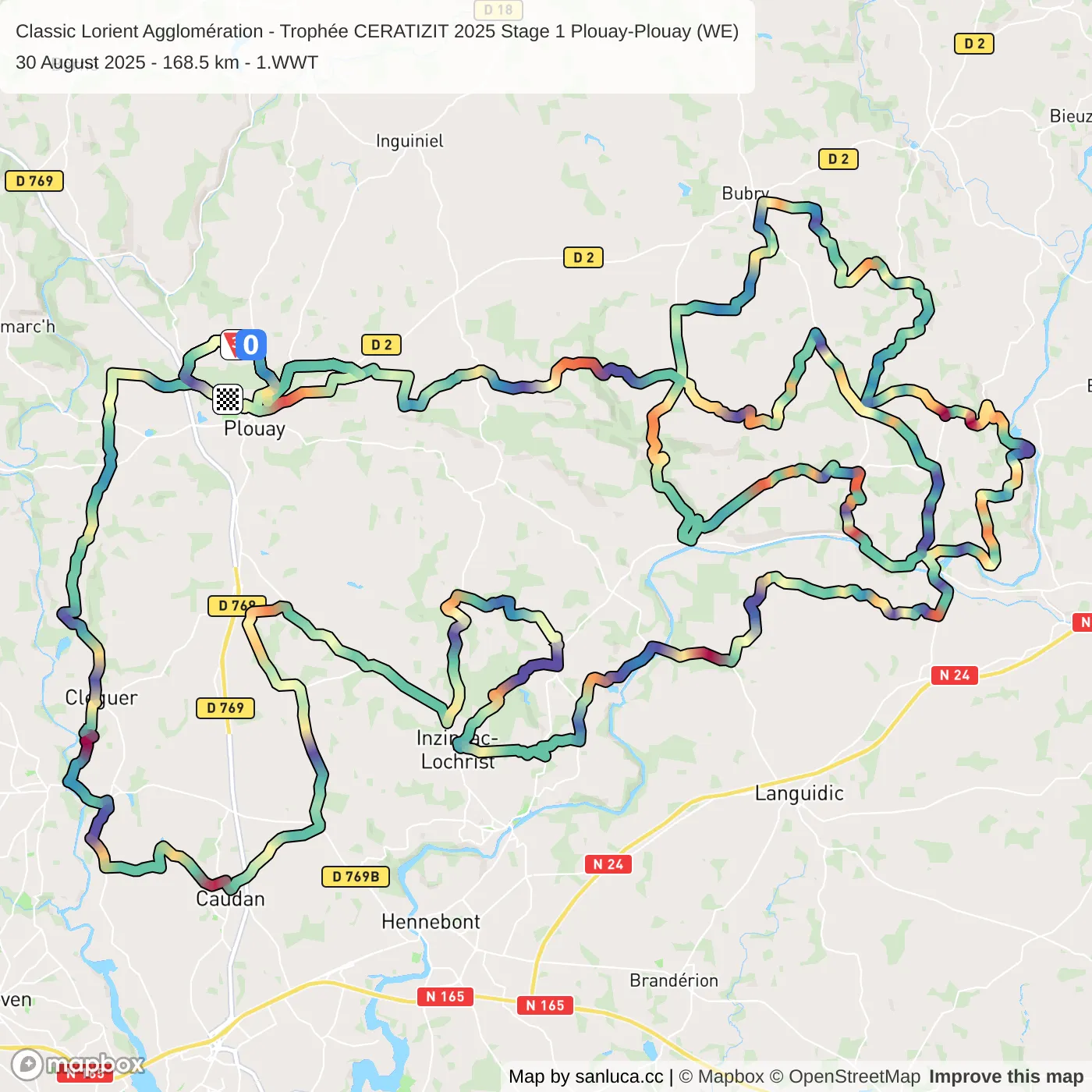 map of the route