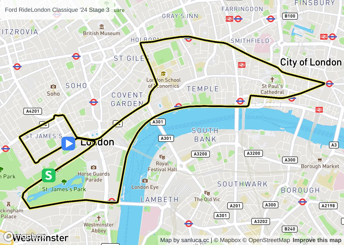 map of the route