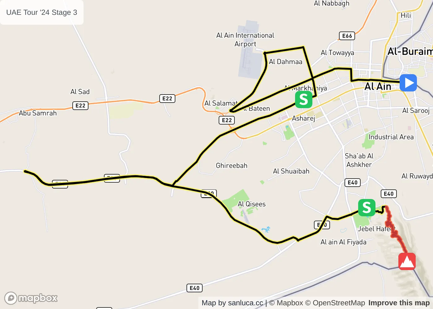 map of the route