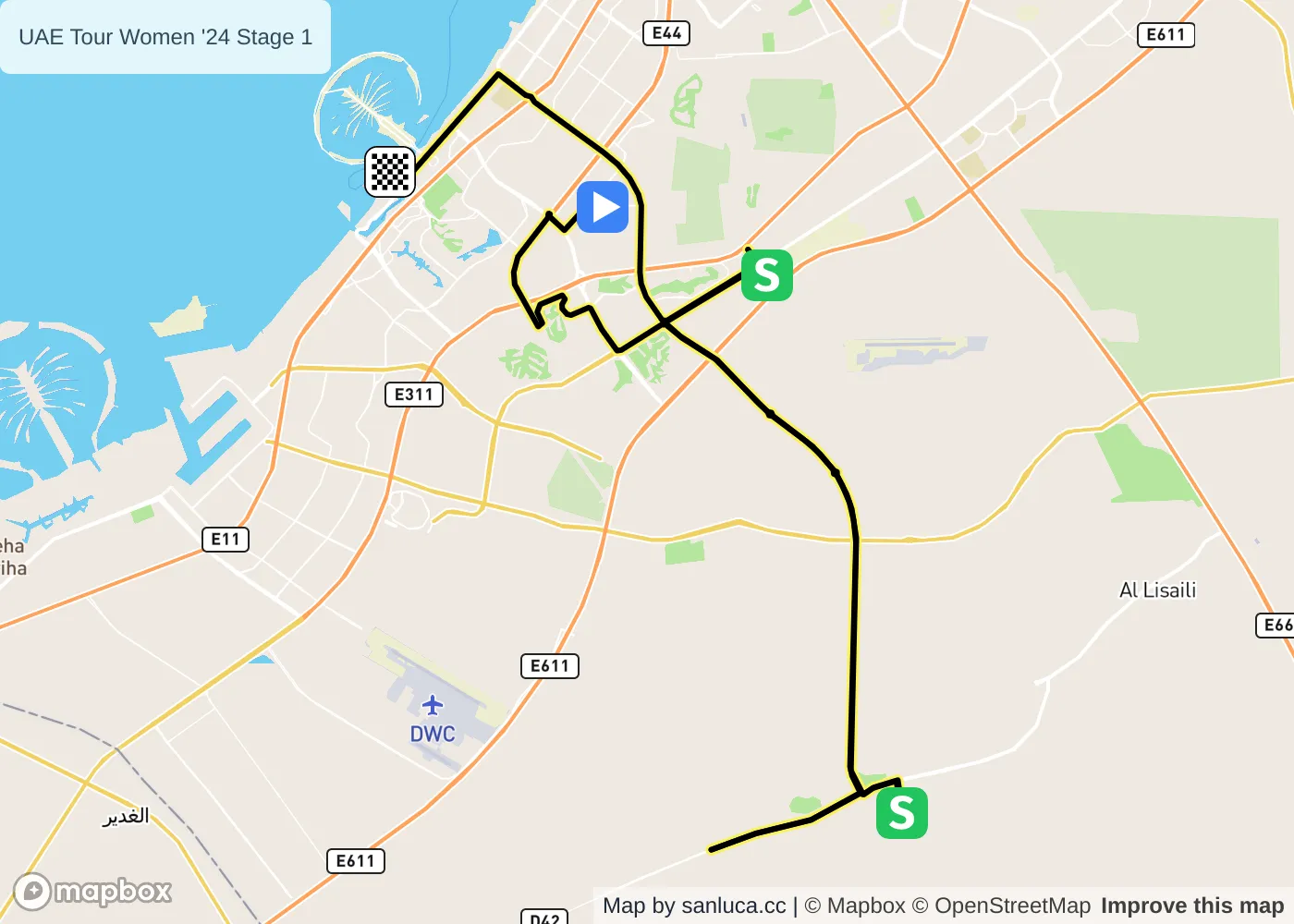 map of the route