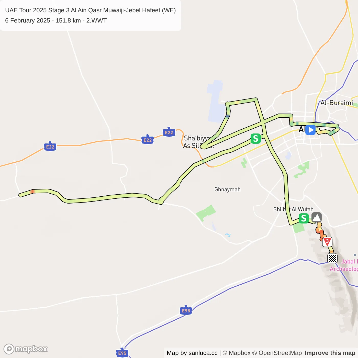 map of the route